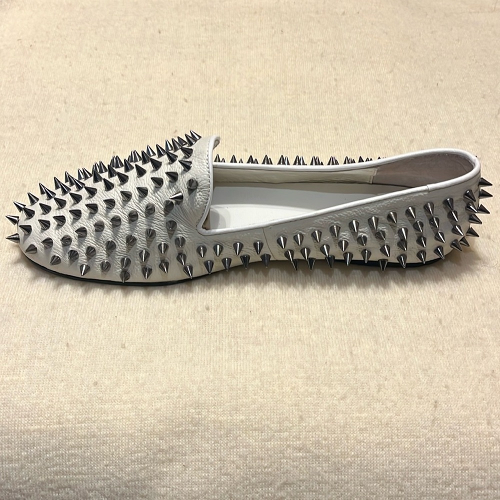 UNIF Hellraiser Metal Spiked Slip On Shoes/Loafers White US 11 RARE